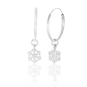Azuris Silver ALK2074 925 Ayar Gümüş Sallantılı Tak-Çıkar Şarnel Küpe