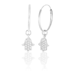 Azuris Silver ALK2074 925 Ayar Gümüş Sallantılı Tak-Çıkar Şarnel Küpe