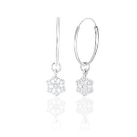 Azuris Silver ALK2074 925 Ayar Gümüş Sallantılı Tak-Çıkar Şarnel Küpe