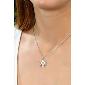 Azuris Silver UPT1175 Kadın 925 Ayar Gümüş Mineli Kuş Kolye