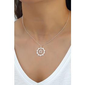 Azuris Silver UPT1175 Kadın 925 Ayar Gümüş Mineli Kuş Kolye