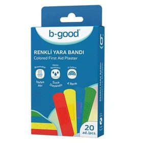 B-Good 20 Adet Suya Dayanıklı Nefes Alır Renkli Yara Bandı