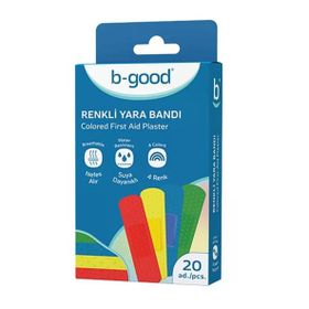 B-Good 20 Adet Suya Dayanıklı Nefes Alır Renkli Yara Bandı