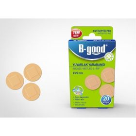 B-Good 25 mm 20 Adet Suya Dayanıklı Yuvarlak Yara Bandı