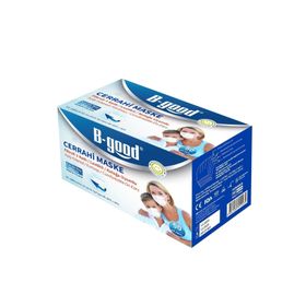 B-Good 50'li Mavi 3 Katlı Telli Maske