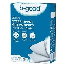B-Good 7.5x7.5 cm 25'li Steril Spanç Gaz Kompres