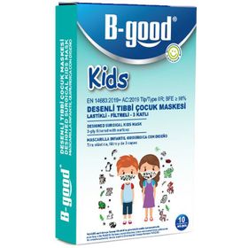 B-Good Kids 10 Adet Desenli Çocuk Maskesi