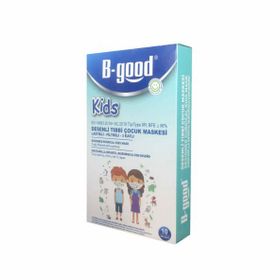 B-Good Lastikli 3 Katlı Desenli 10 Adet Cerrahi Çocuk Maskesi