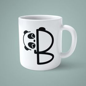 B Harfi Panda Alfabe Baskılı Kupa