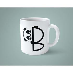 B Harfi Panda Alfabe Baskılı Kupa