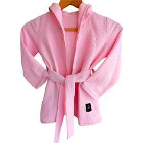 B.s.c Home Pembe Pamuklu Müslin Bebek Bornozu