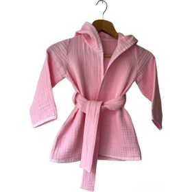 B.s.c Home Pembe Pamuklu Müslin Bebek Bornozu