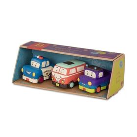 B Toys Mini Polis-Retro Van-Jeep 3'lü Çek Bırak Araba Seti