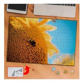 B2EA7 Ayçiçeğinde Arı Hayvan 240 Parça Puzzle Yapboz Tablo