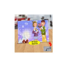 B9 Arkadaşına Çiçek Veren Genç Çocuk 99 Parça Puzzle Yapboz Tablo