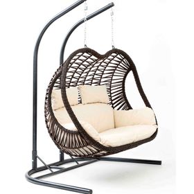 Babahçe Pop Swing Garden İki Kişilik Kahverengi Bahçe Salıncağı