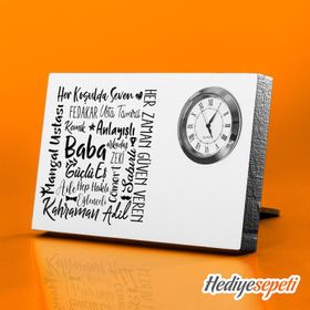 Babaya Hediye Saatli Masa İsimliği