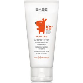 Babe SPF50+ 100 ml Pediatric Sunscreen Lotion Bebek ve Çocuklar için Güneş Losyonu ve 100 ml Pediatric Vücut Losyonu Set