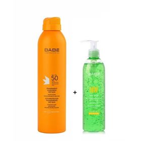 Babe Transparent Sunscreen Wet Skin Spf 50 200 ml Güneş Losyonu ve Aloe Vera 90 ml Jel