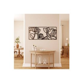 Babel Home Gül Temalı Dekoratif Duvar Süsü Lazer Kesim Ahşap Tablo