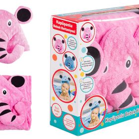 Babies Pembe Kapüşonlu Bebek Battaniyesi