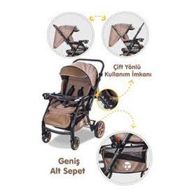Baby Care 500 Gold Siyah Combo Maxi Pro Çift Yönlü Puset