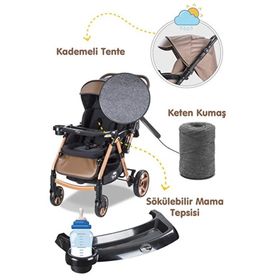 Baby Care 500 Gold Siyah Combo Maxi Pro Çift Yönlü Puset