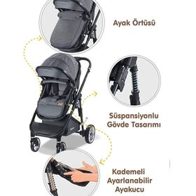 Baby Care BC 420 Colarado Cross Gri Travel Sistem Bebek Arabası