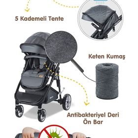 Baby Care BC 420 Colarado Cross Gri Travel Sistem Bebek Arabası