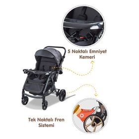 Baby Care Bc-500 Siyah Combo Maci Pro Çift Yönlü Puset