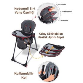 Baby Care BC515 Siyah Multiflex Mama Sandalyesi