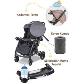Baby Care Combo Maxi Pro Siyah Çift Yönlü Bebek Arabası