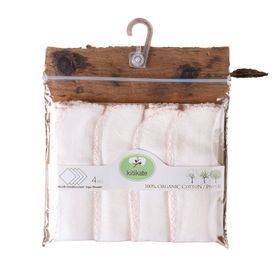 Baby Center S76353 Ekru-Pembe 4'lü Bebek Ağız Mendili