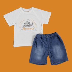 Baby Corner Erkek Bebek Arizona 2'li Tişört İndigo Şort Takım
