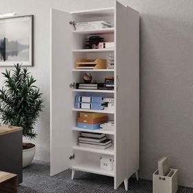 Baby Darling Alte Beyaz 8 Bölmeli Çok Amaçlı Ofis Dolabı
