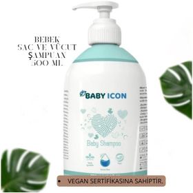 Baby İcon 500 ml Açık Mavi Saç ve Vücut Bebek Şampuanı