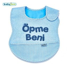 Baby Jem Lüks Mama Önlüğü Öpme Beni Mavi