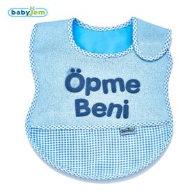 Baby Jem Lüks Mama Önlüğü Öpme Beni Mavi