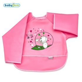 Baby Jem Muşamba Kollu Önlük-Pembe