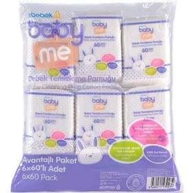 Baby Me 6x60 Adet Bebek Temizleme Pamuğu
