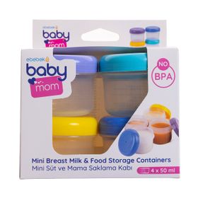 Baby Mom 4'lü 180 ml Süt ve Mama Saklama Kabı