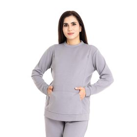 Baby Mom Gri Emzirme Özellikli Hamile Sweatshirt