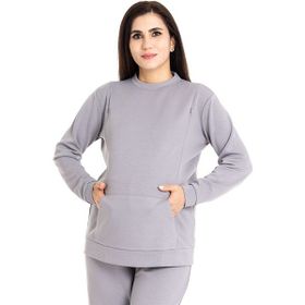 Baby Mom Gri Emzirme Özellikli Hamile Sweatshirt