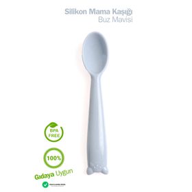 Baby Plus Buz Mavisi Silikon Mama Kaşığı