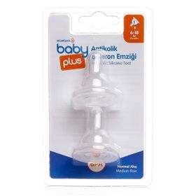 Baby Plus No:2 Orta Akış İkili Antikolik PP Biberon Yedek Emziği