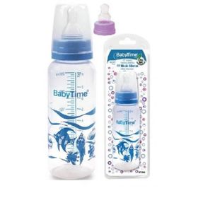 Baby Time BT067 No:1 250 ml Silikon Damaklı Uçlu Klasik Biberon