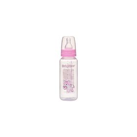 Baby Time BT067 Pembe Silikon Damaklı Kulplu Biberon