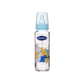 Baby Time BT073 250 ml Açık Mavi Klasik Cam Biberon