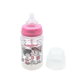 Baby Time BT075 250 ml Pembe Silikon Uçlu Geniş Ağız Biberon