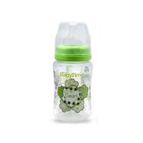Baby Time BT075 250 ml Yeşil Silikon Uçlu Geniş Ağız Biberon